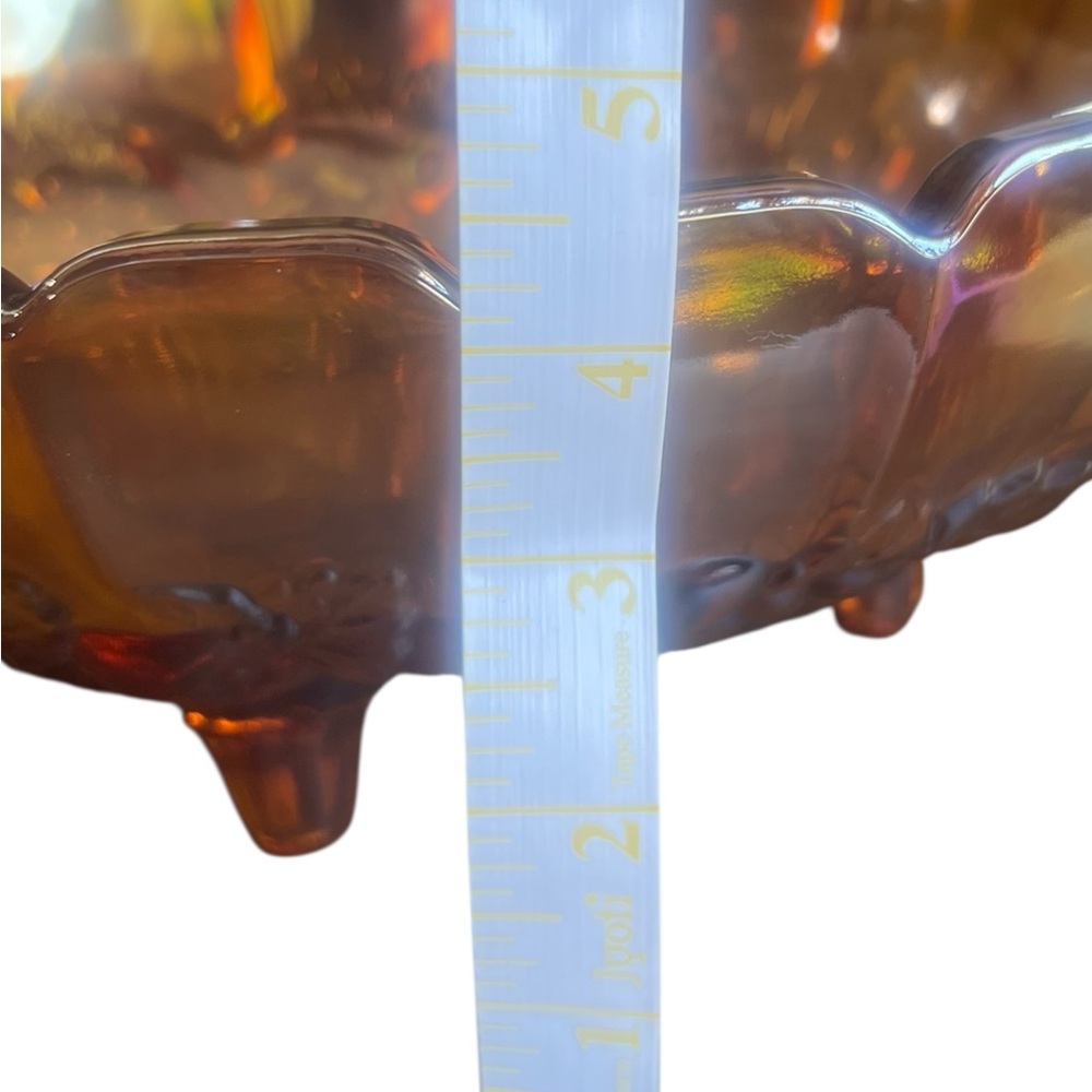 Vintage Indiana Glass Large
Amber Harvest Fruit Carnival
Glass Oval Footed Bowl - Picture 8 of 11